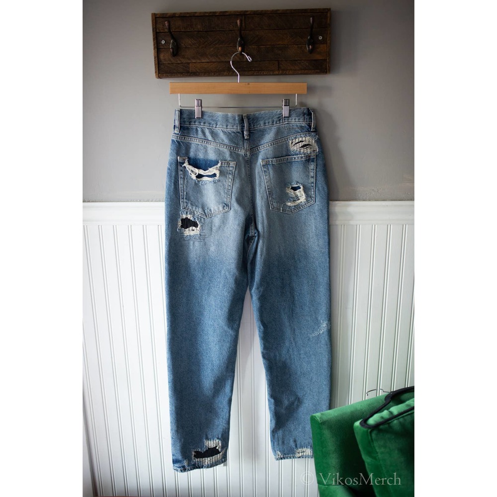 Destroyed Jeans Tattered Blue NEW - Picture 5 of 9